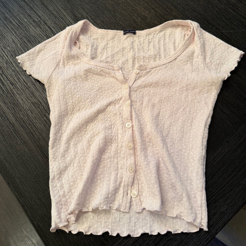Women's Brand Melville Pink button up top.
